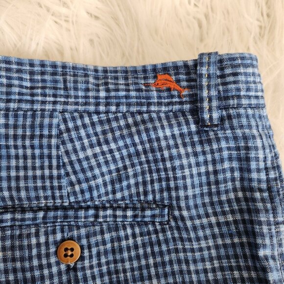 Tommy Bahama Linen Silk Shorts Mens 38 Checkered Chino Summer Mid‎ Rise 40x11 - Picture 4 of 15